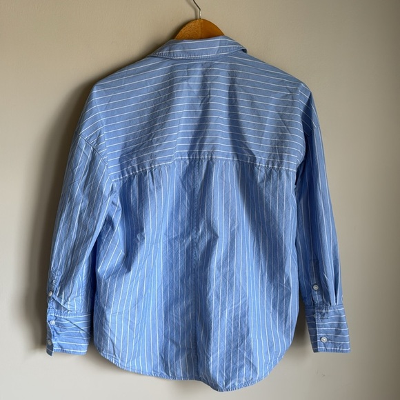 Everlane Blue & White Striped Relaxed Fit Button-Down Shirt XS - Picture 10 of 14
